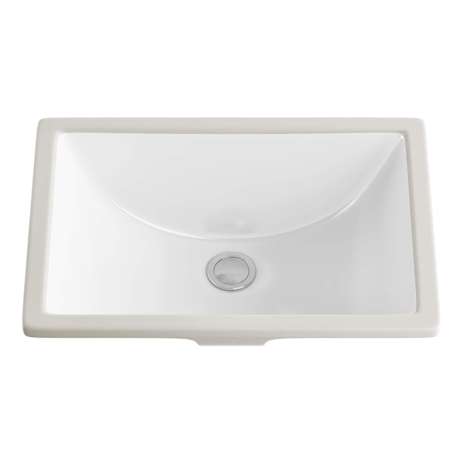 18″ Rectangular Undermount Vanity Sink — model 1611