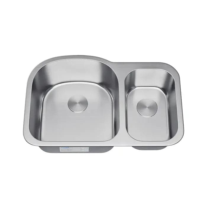 31″ Undermount 70/30 Offset Double Bowl Kitchen Sink — model 3320