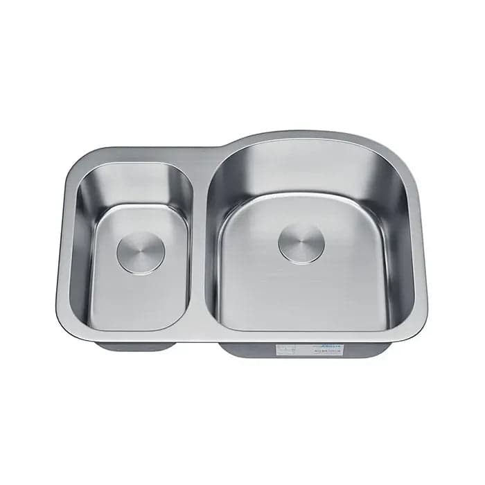 31″ Undermount 30/70 Reverse Offset Double Bowl Kitchen Sink — model 3320R