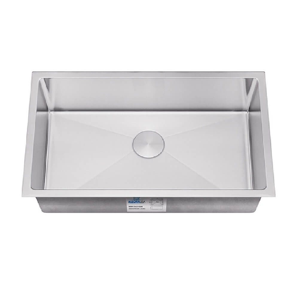 30″ Handmade Tight-Radius Single Bowl Kitchen Sink — model KH3018