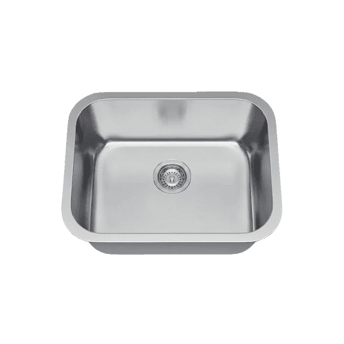Compact stainless steel undermount bar sink with rounded corners