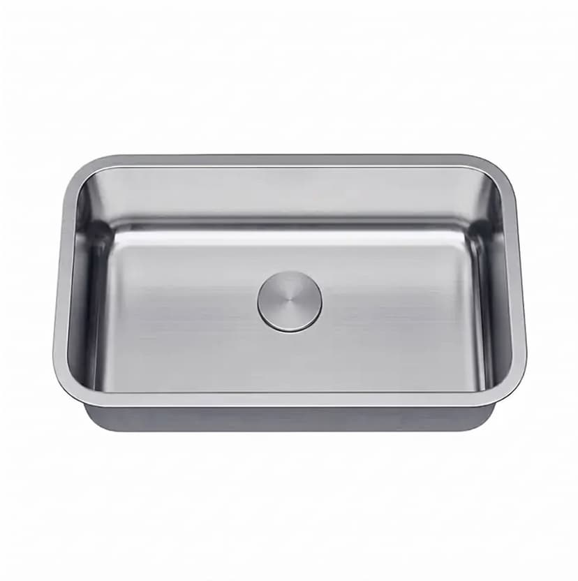 Stainless steel single bowl undermount kitchen sink with rounded corners